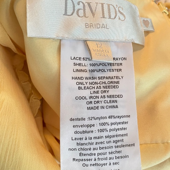 Canary Yellow Chiffon Lace Dress - 12 NWT - Picture 5 of 7